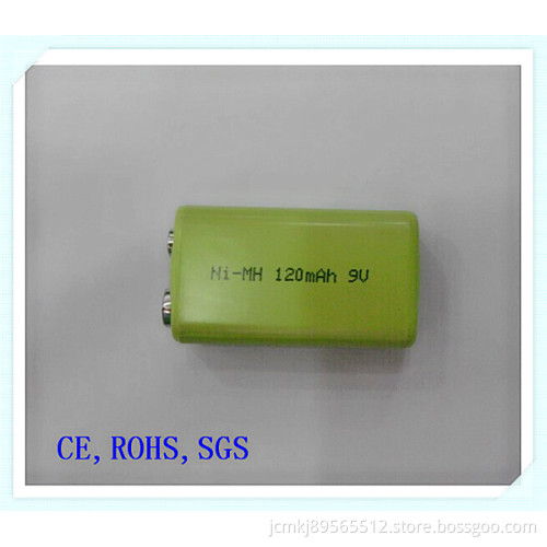 Ni-MH Rechargeable 9V-120mAh Battery for Microphone, Alarm System, Electric Toys, Battery, Rechargeable Battery